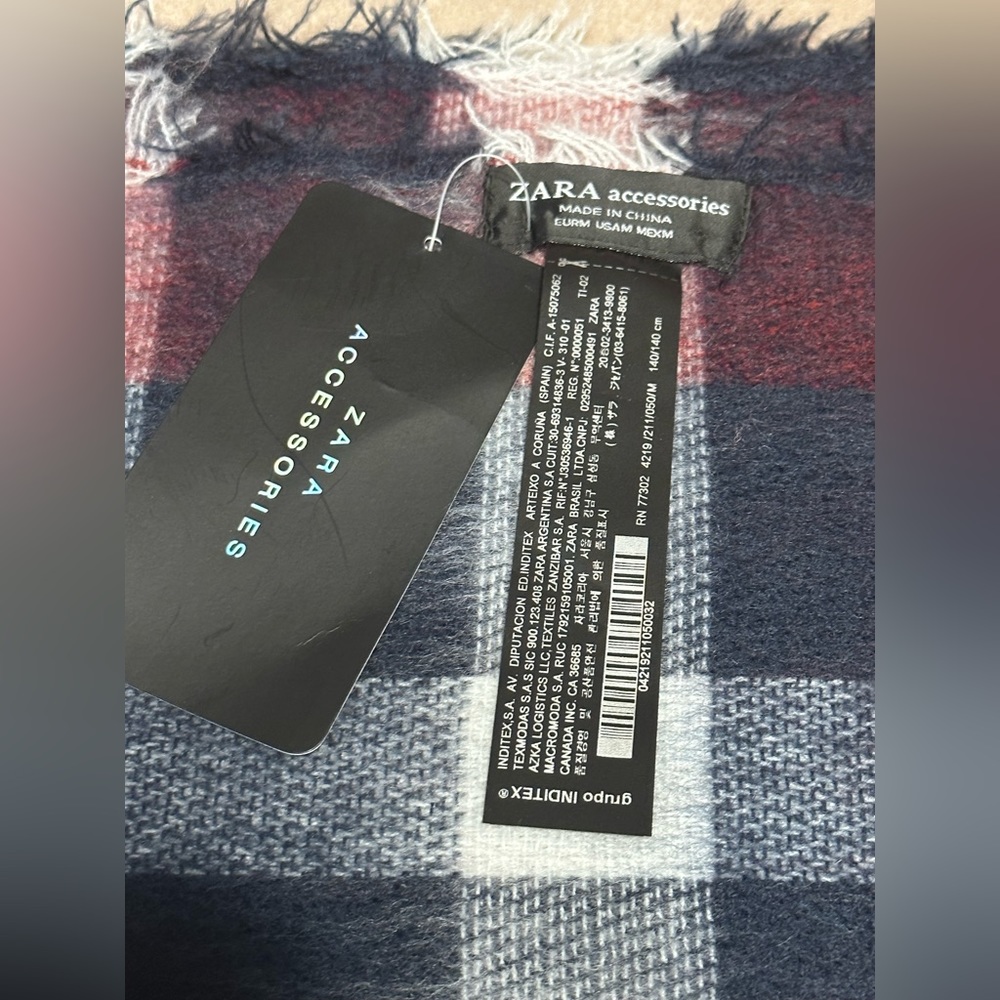 ZARA the plaid scarf 2014 NWT - Picture 4 of 4